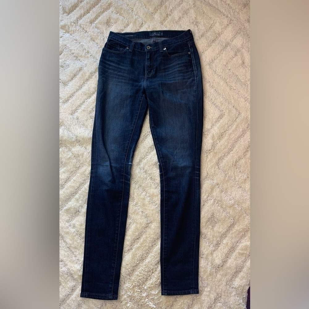 Lucky Brand Brooke Skinny Stretch Jeans Size 4/27 Dark Wash Distressed